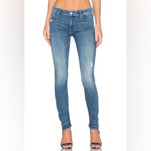 Mother Denim The Looker Skinny Jeans 27 in Graffiti Girl Blue